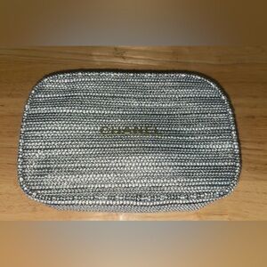 Chanel Black and Silver Women's Cosmetic Pouch